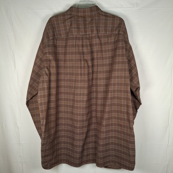 Daniel Cremieux Shirt Mens 3XT Tall Long Sleeve Button Down Cotton Brown Plaid - Picture 8 of 11
